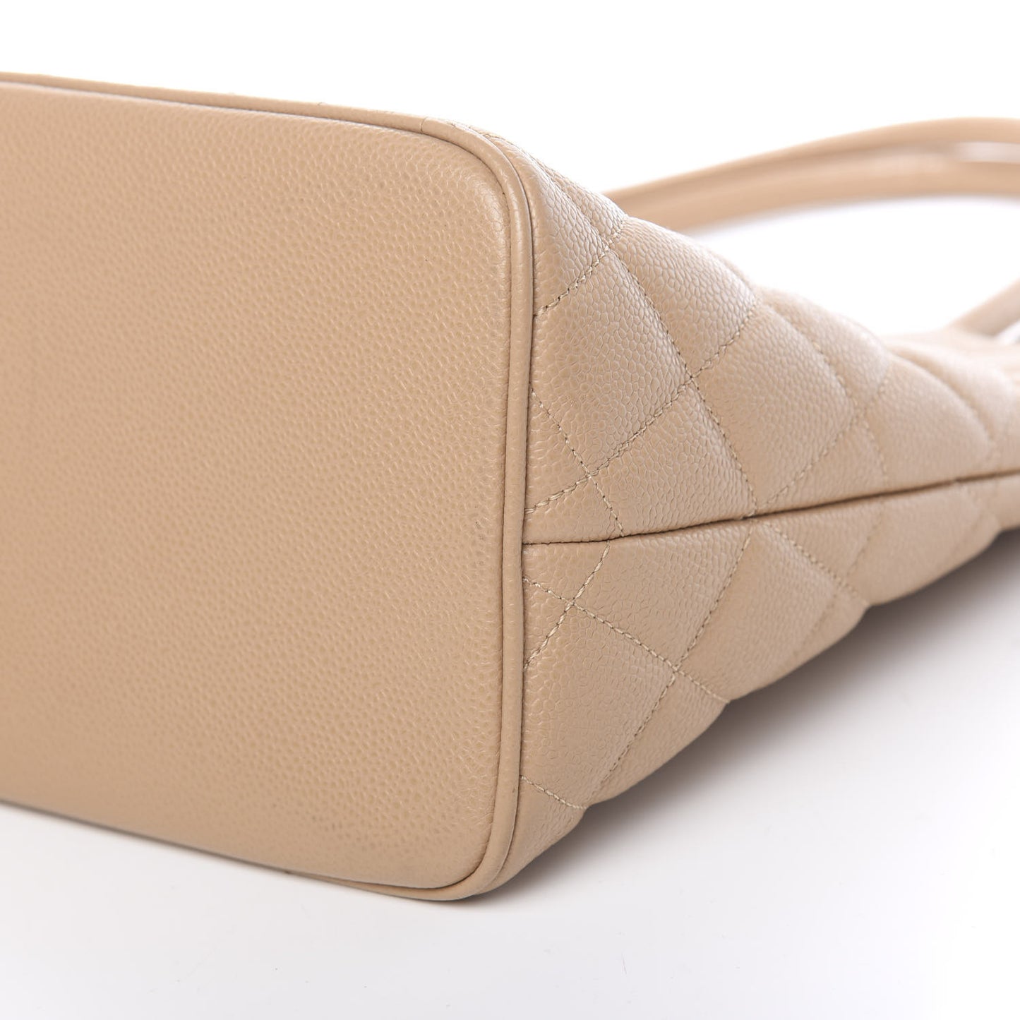 Caviar Quilted Medallion Tote Beige