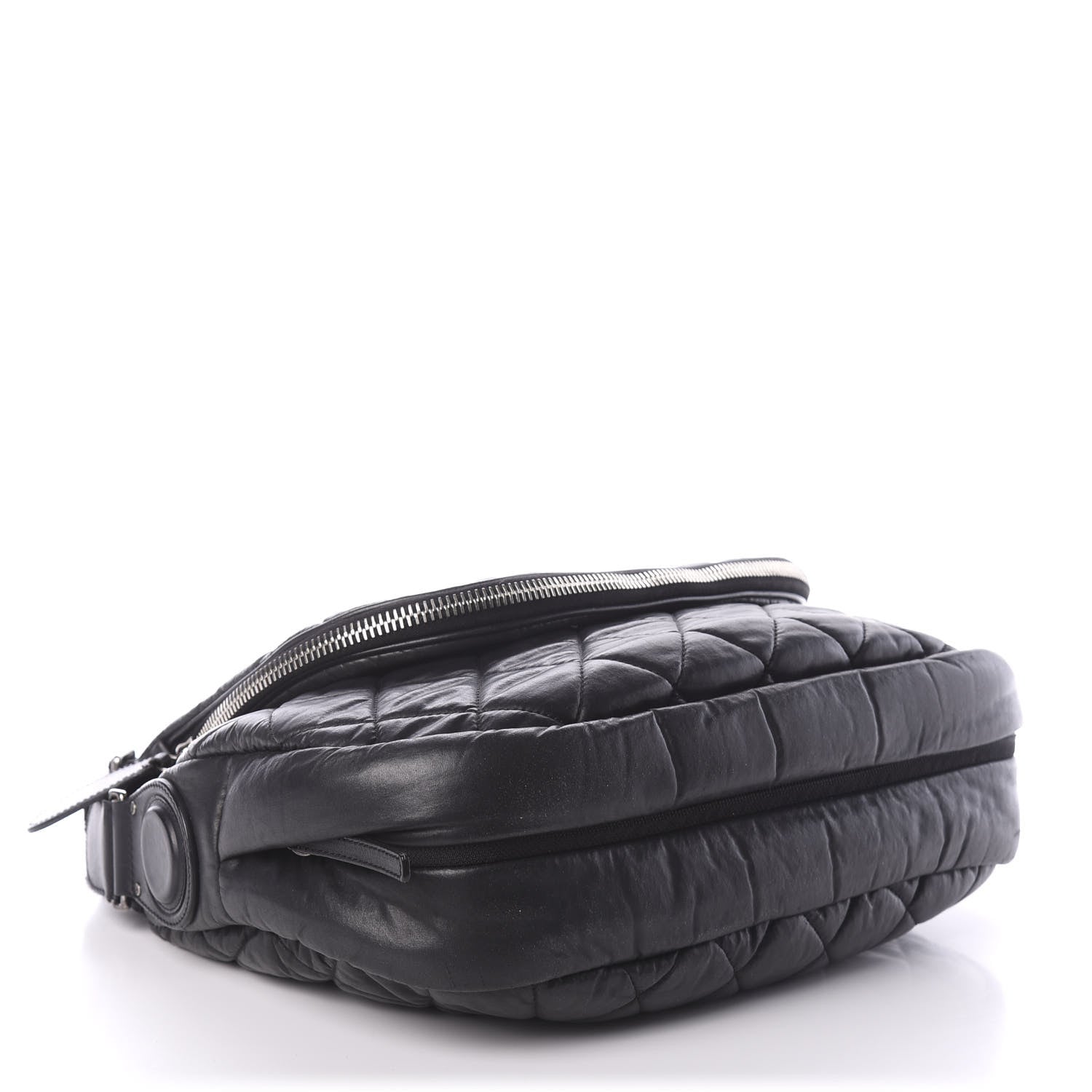 Chanel Aged Calfskin Quilted Expandable Messenger Black 4 of 18