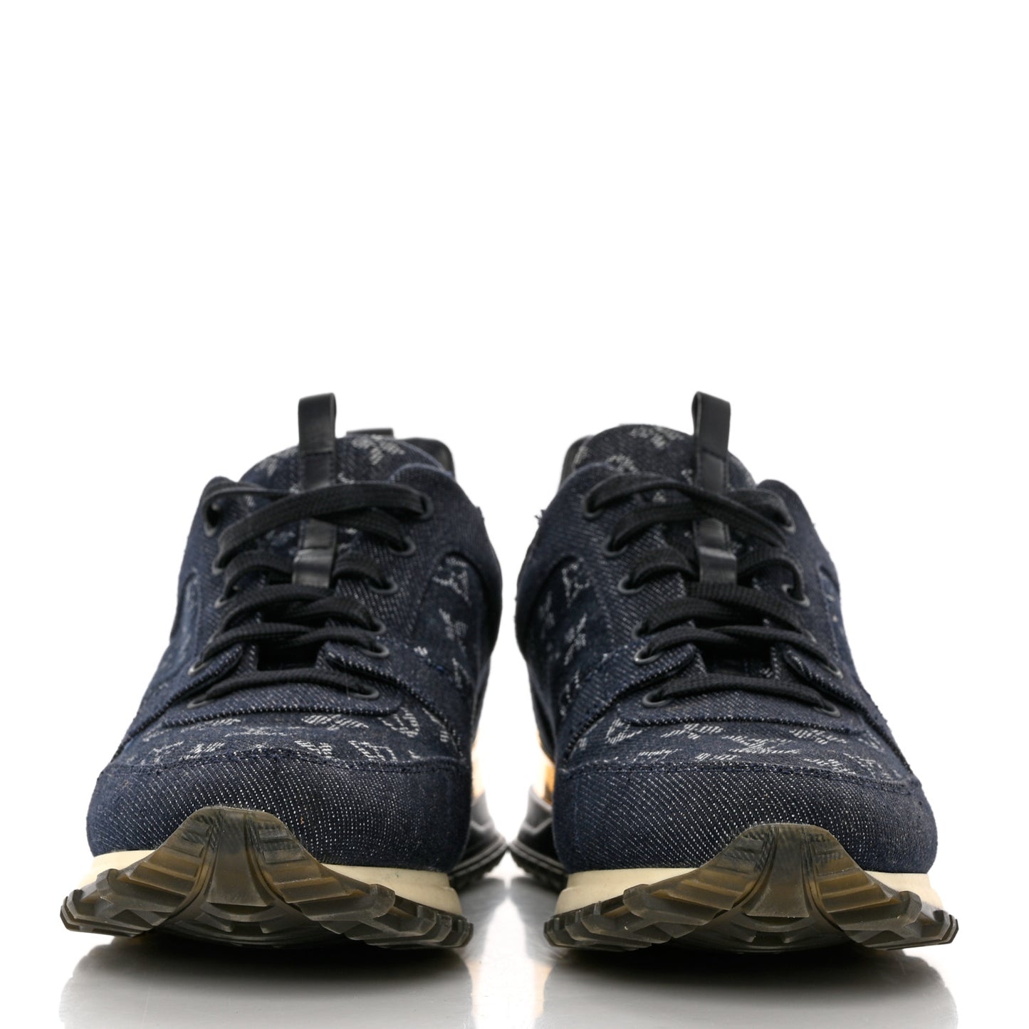 Denim Monogram Run Away Sneakers 37.5 Blue