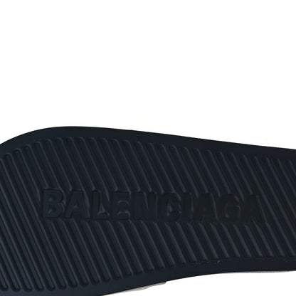 Balenciaga Rubber Womens Logo Pool Slide Sandals 37 Black Grey 6 of 8