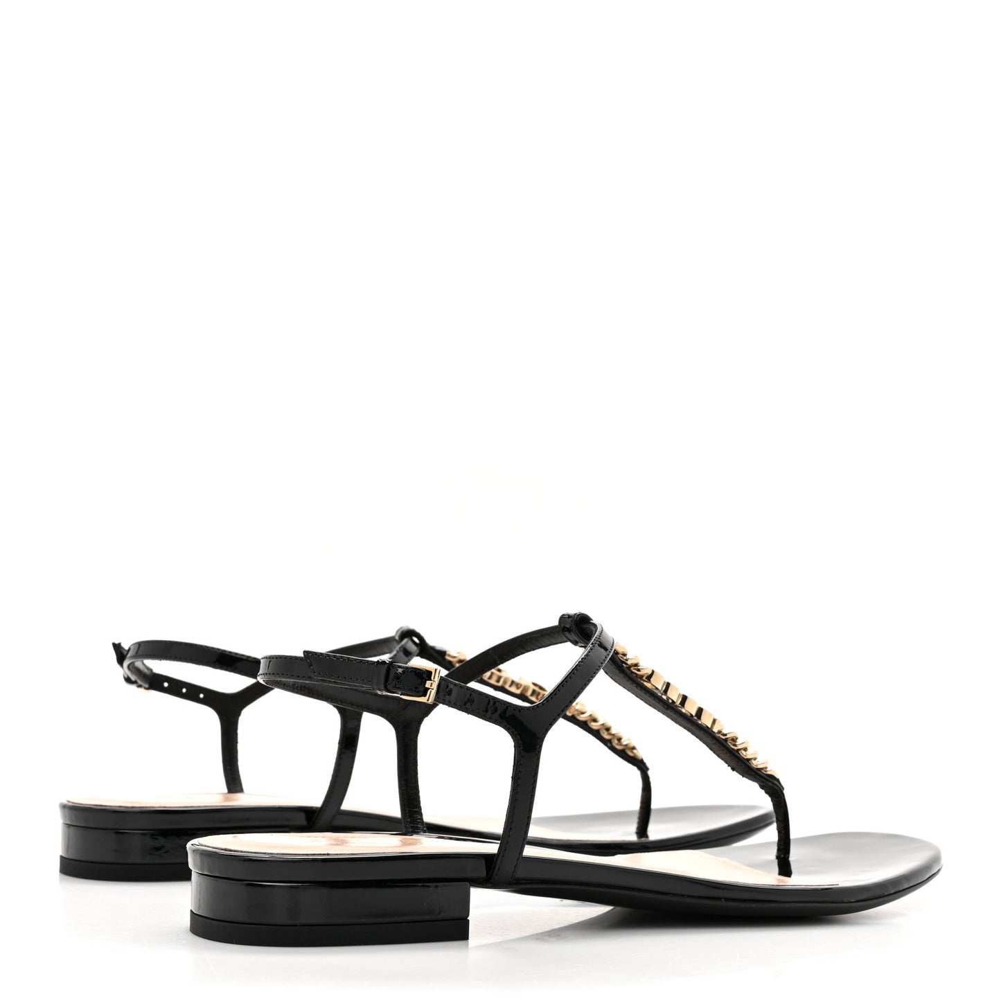Patent Signoria Thong Sandals 39 Black