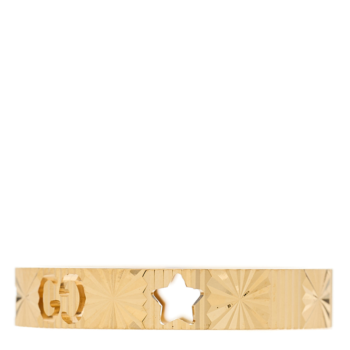 18K Yellow Gold Icon Stars Band Ring 58 8.25