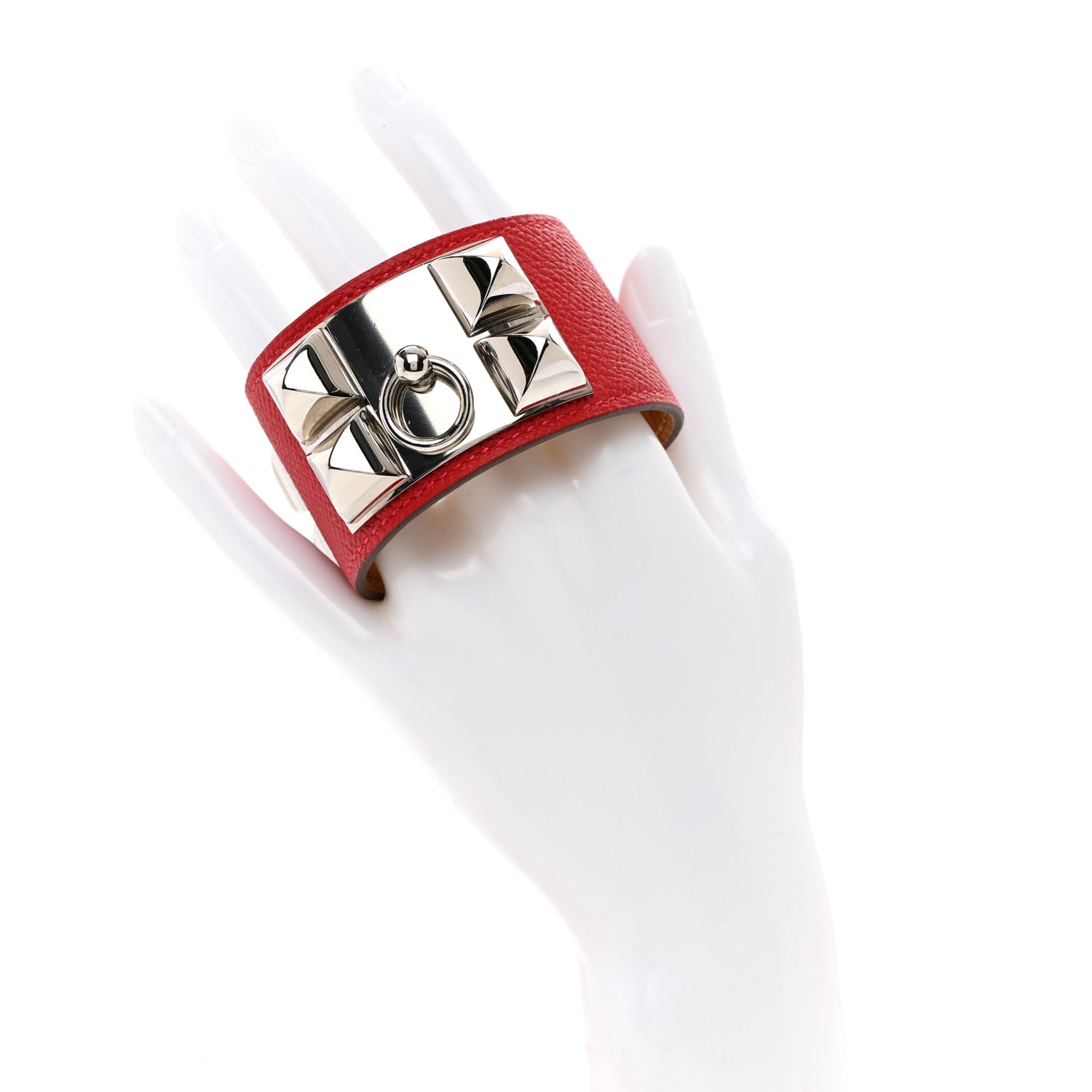 Hermes Epsom Collier De Chien CDC Bracelet S Rouge Casaque 2 of 5