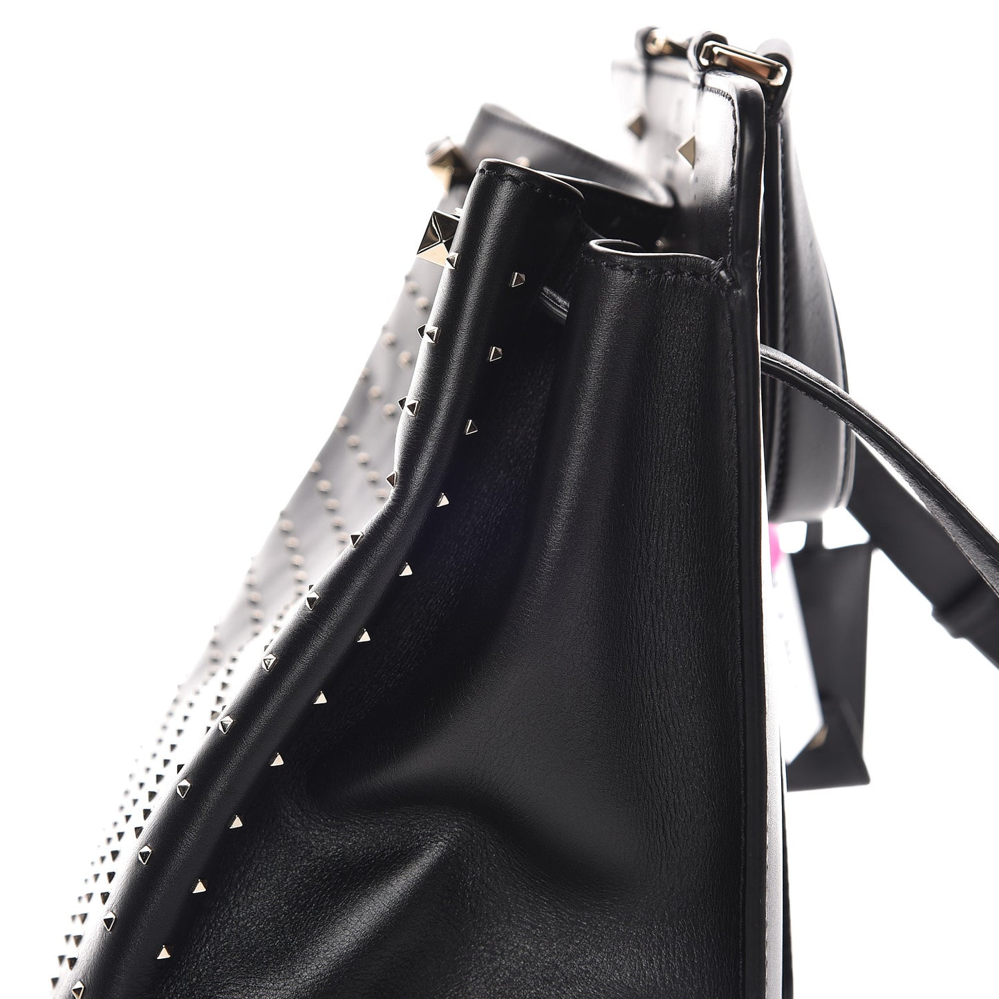 Calfskin Studded Medium Joylock Satchel Black