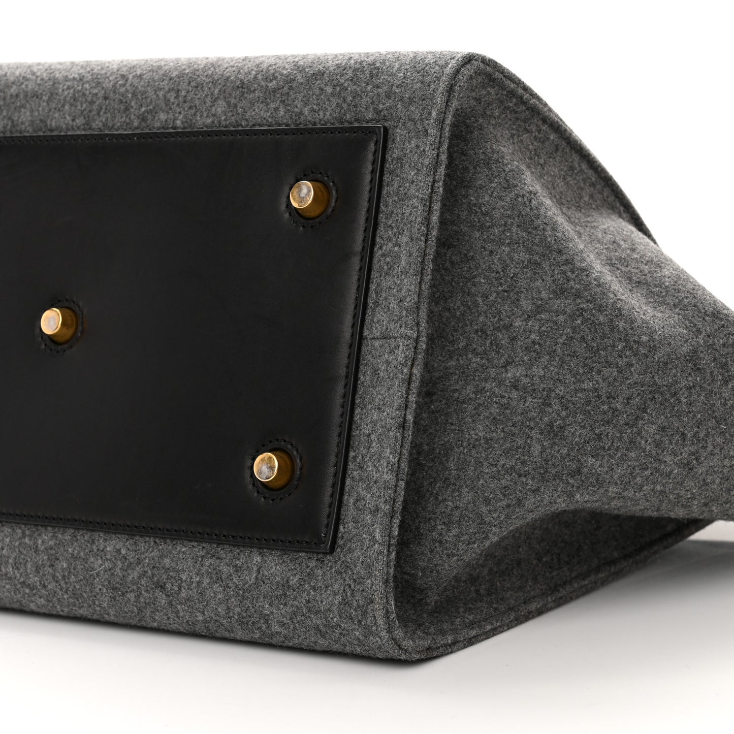 Felt Calfskin Medium Tie Knot Tote Grey Black