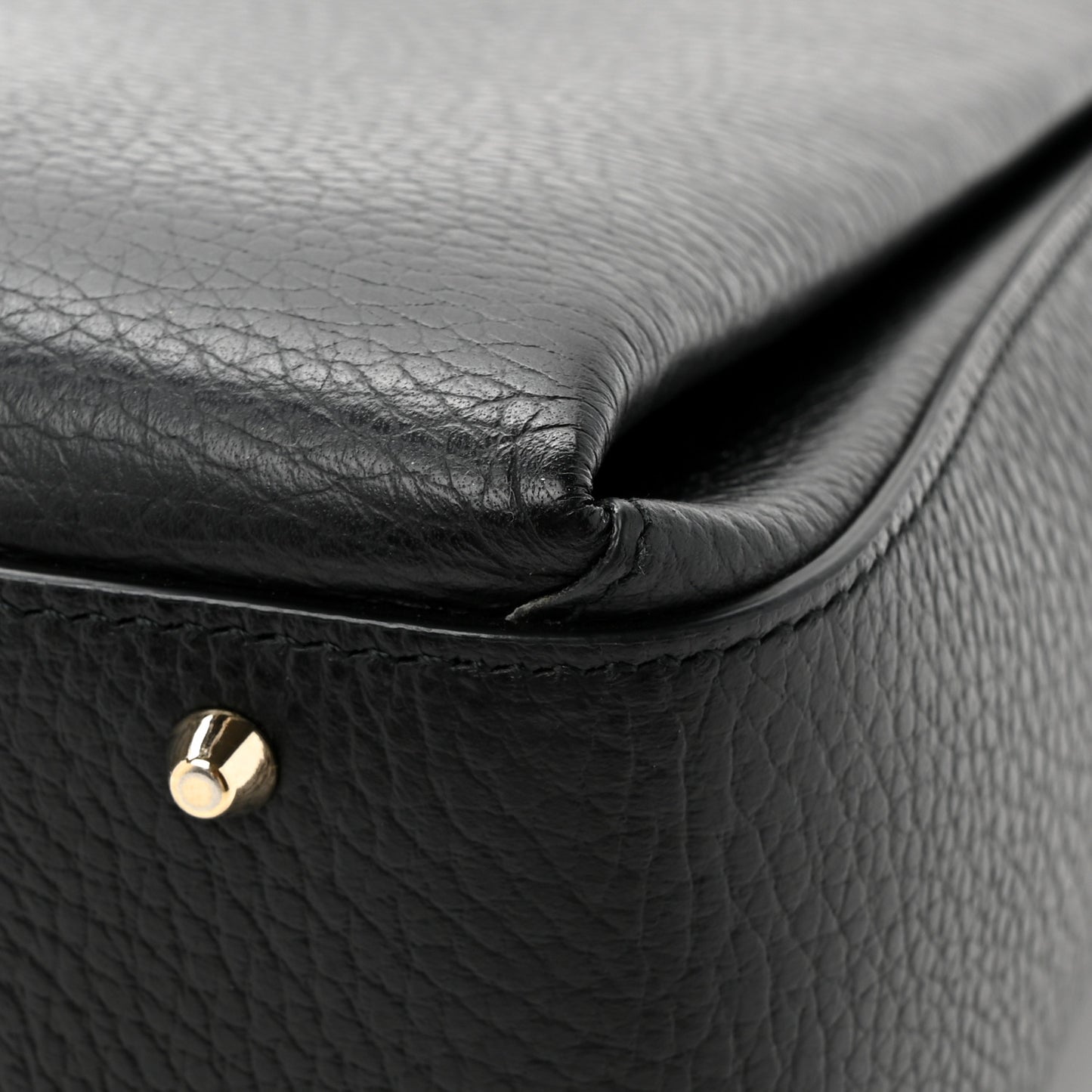 Dollar Calfskin Medium Interlocking G Top Handle Shoulder Bag Black