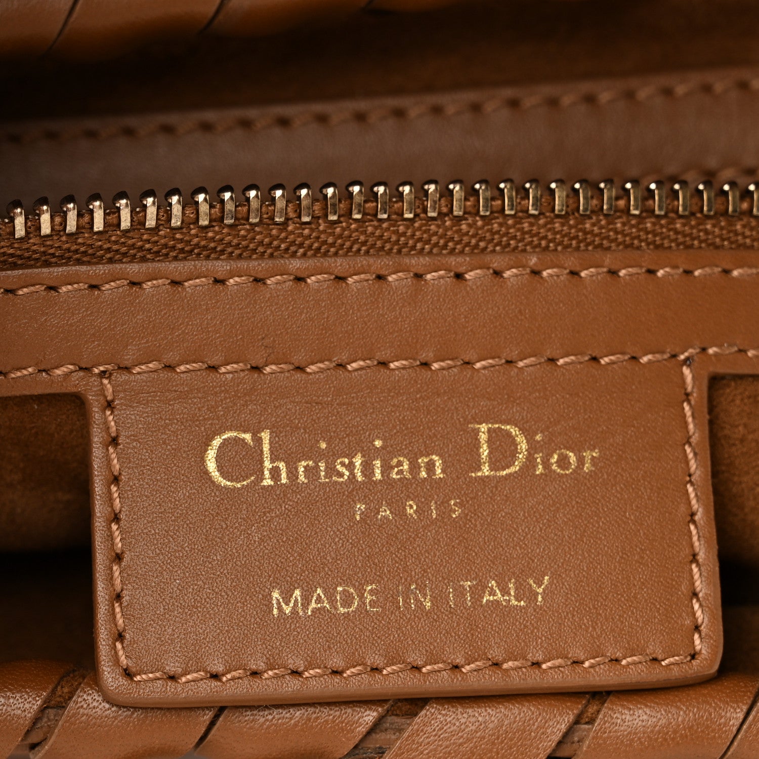 Christian Dior Calfskin Whipstitch Saddle Bag Brown 1724644