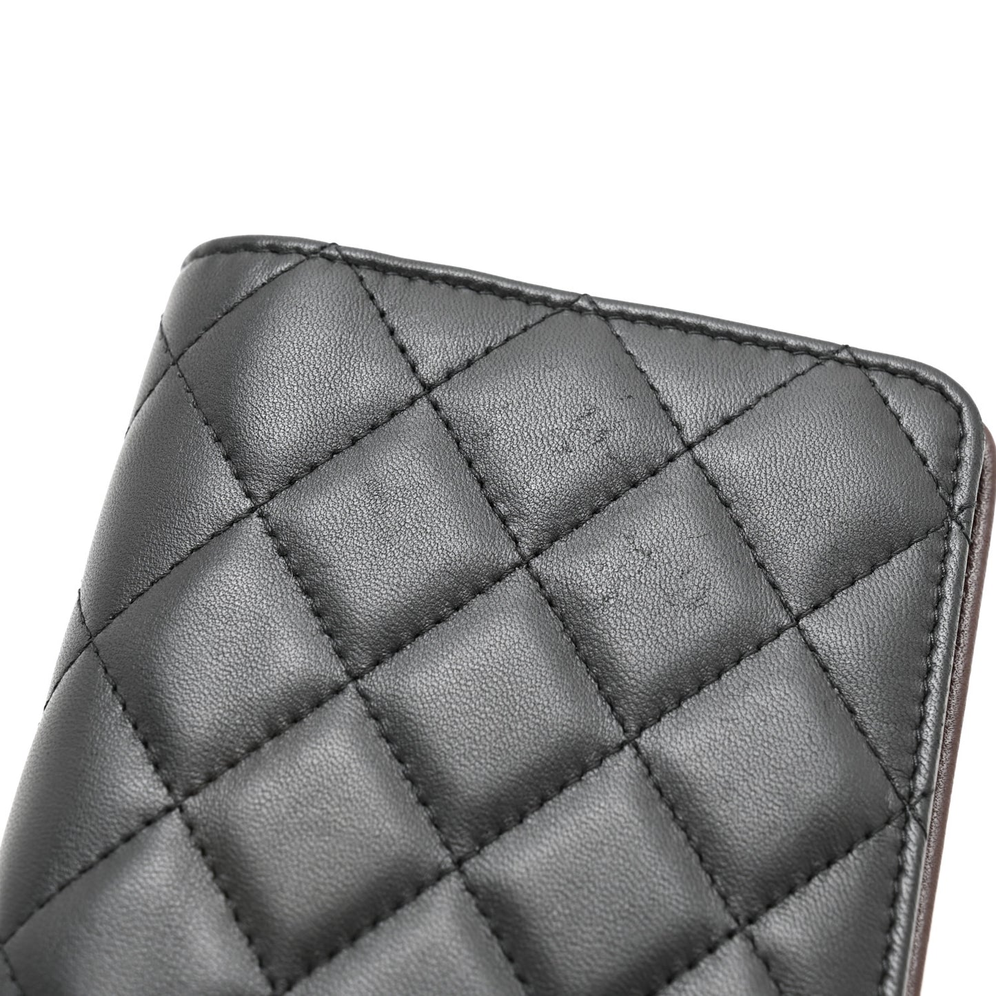 Lambskin Quilted Medium Agenda Cover Black