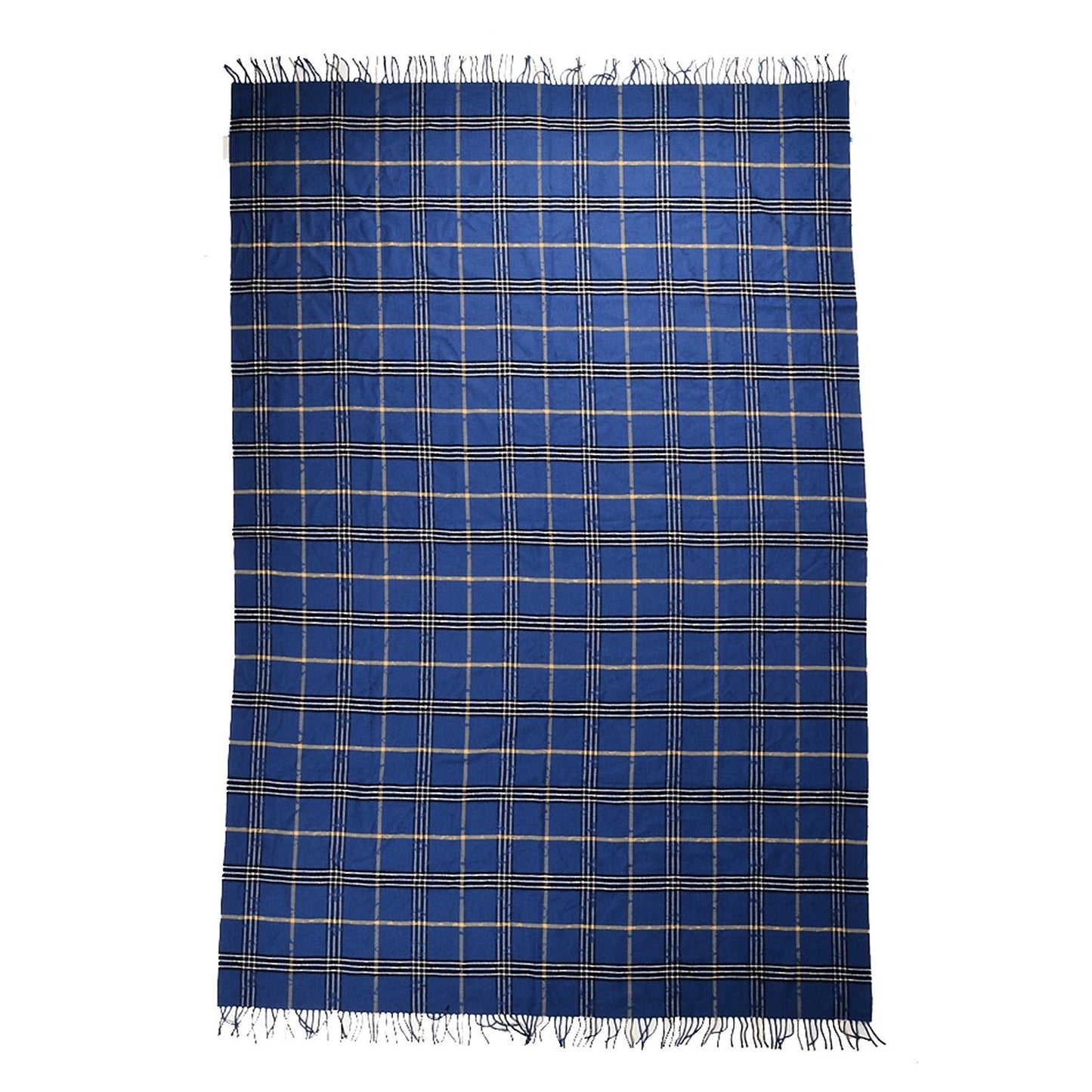 Wool Plaid Masai Tartan Shawl Blue