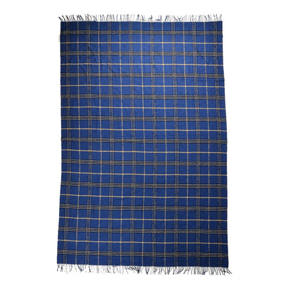 Louis Vuitton Wool Plaid Masai Tartan Shawl Blue 2 of 4