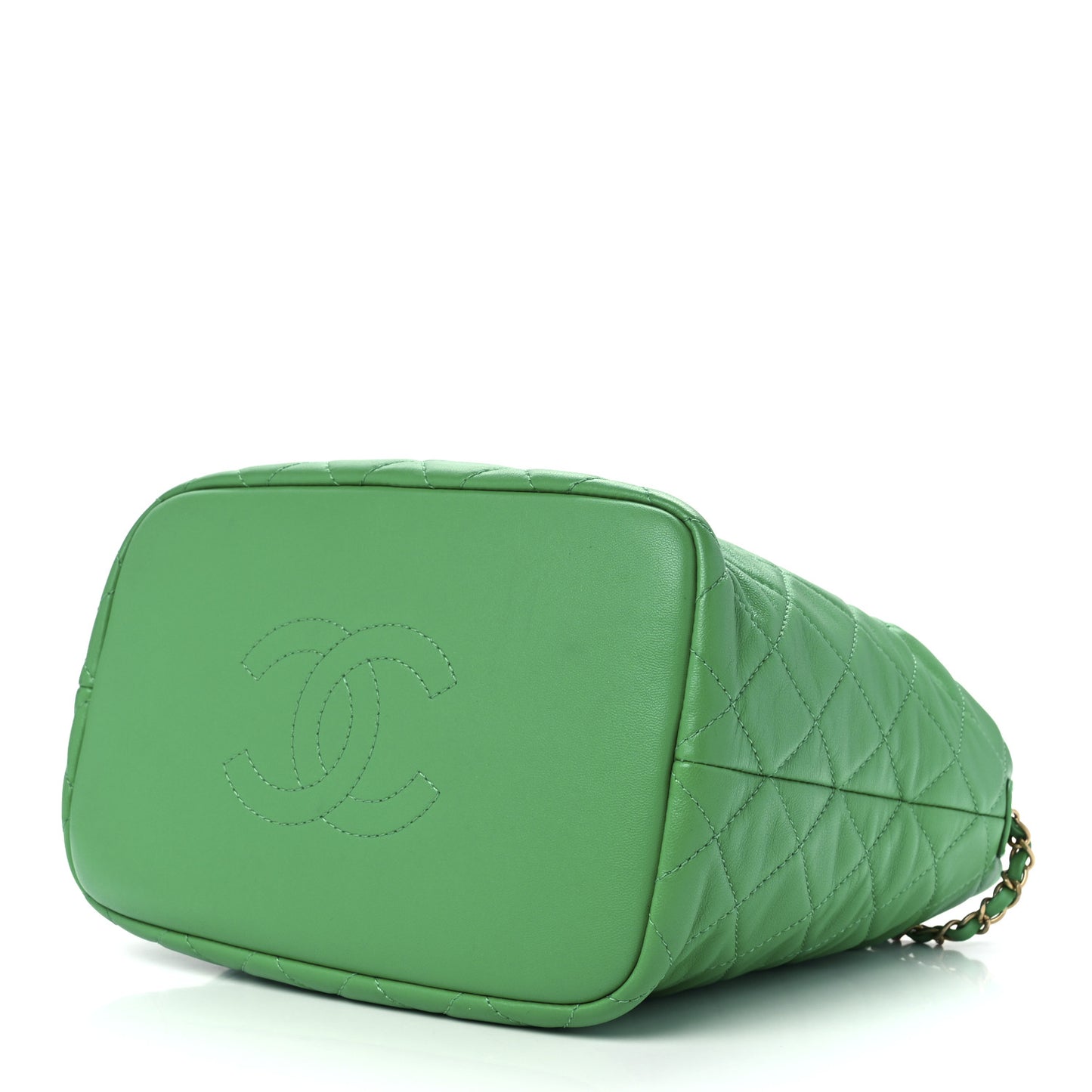Lambskin Quilted Large Perfect Meeting Hobo Green