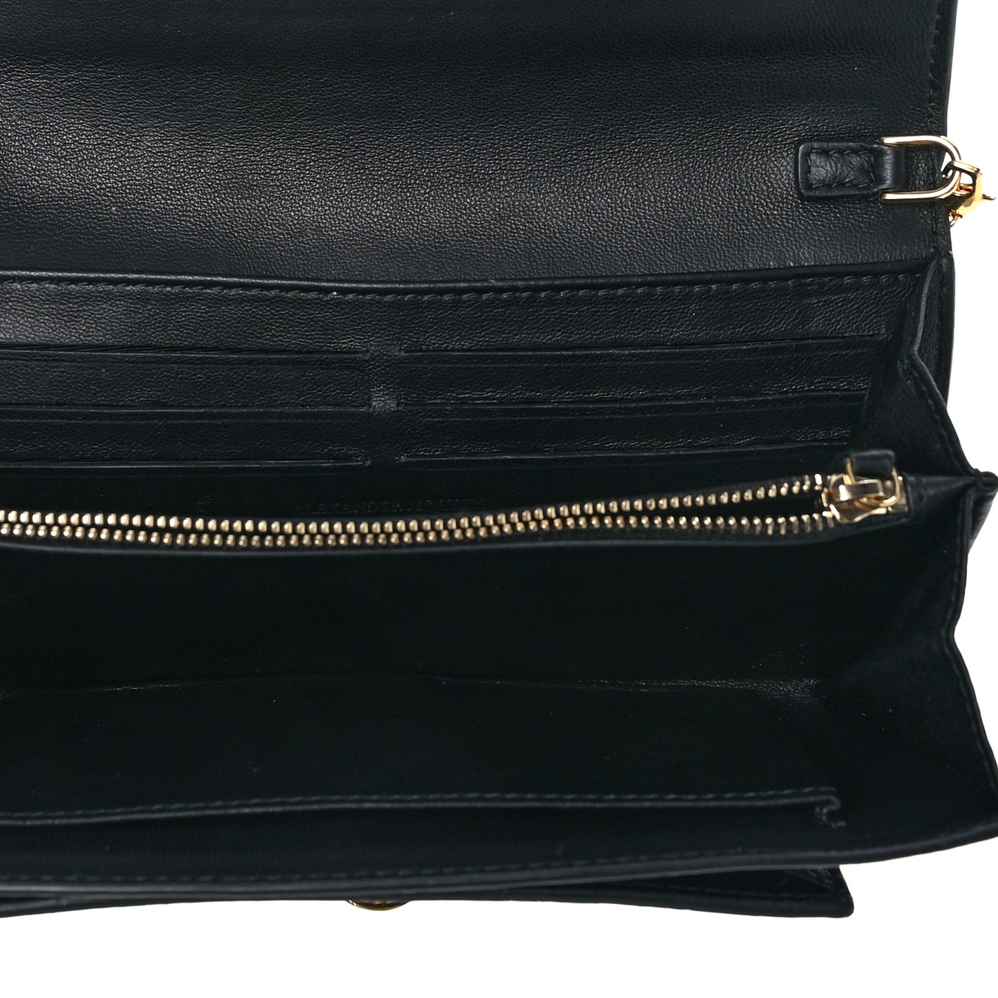 Calfskin Studded Skull Wallet on Chain Black