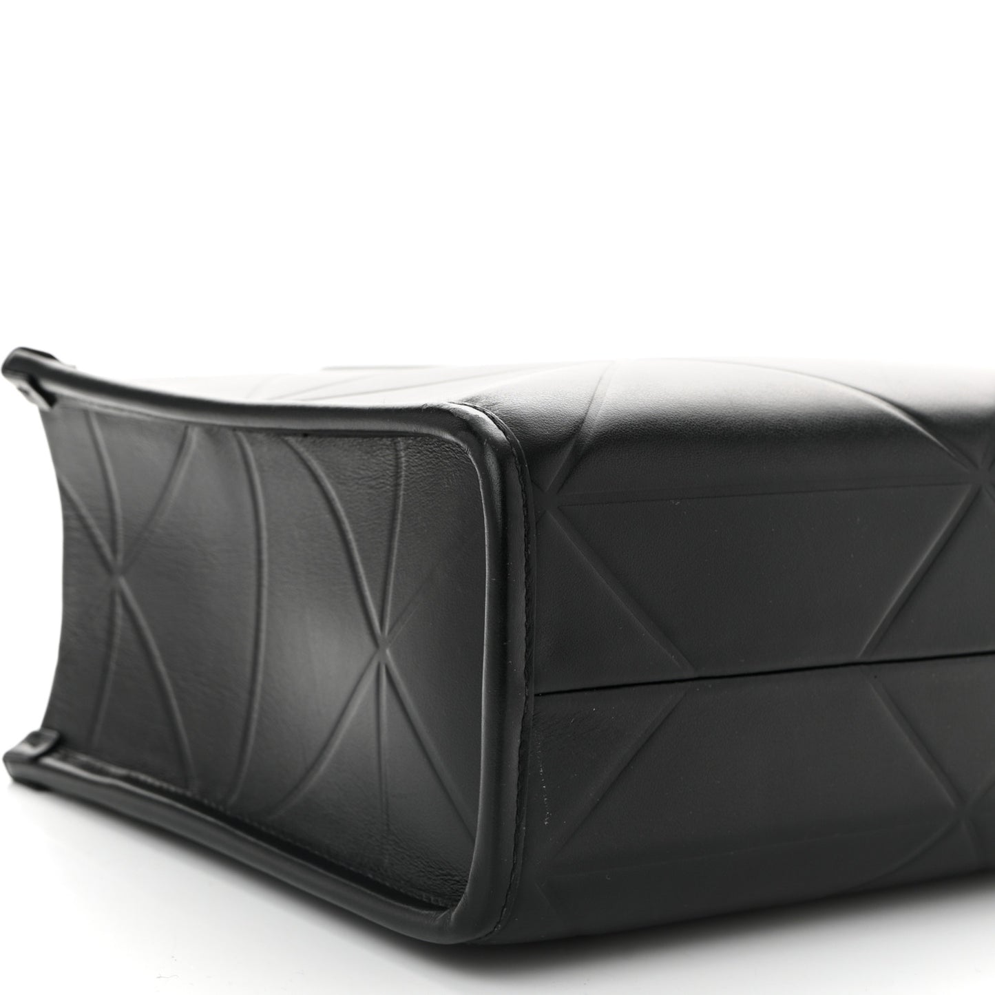 Soft Calfskin Triangolo Symbole Embossed Mini Tote Black