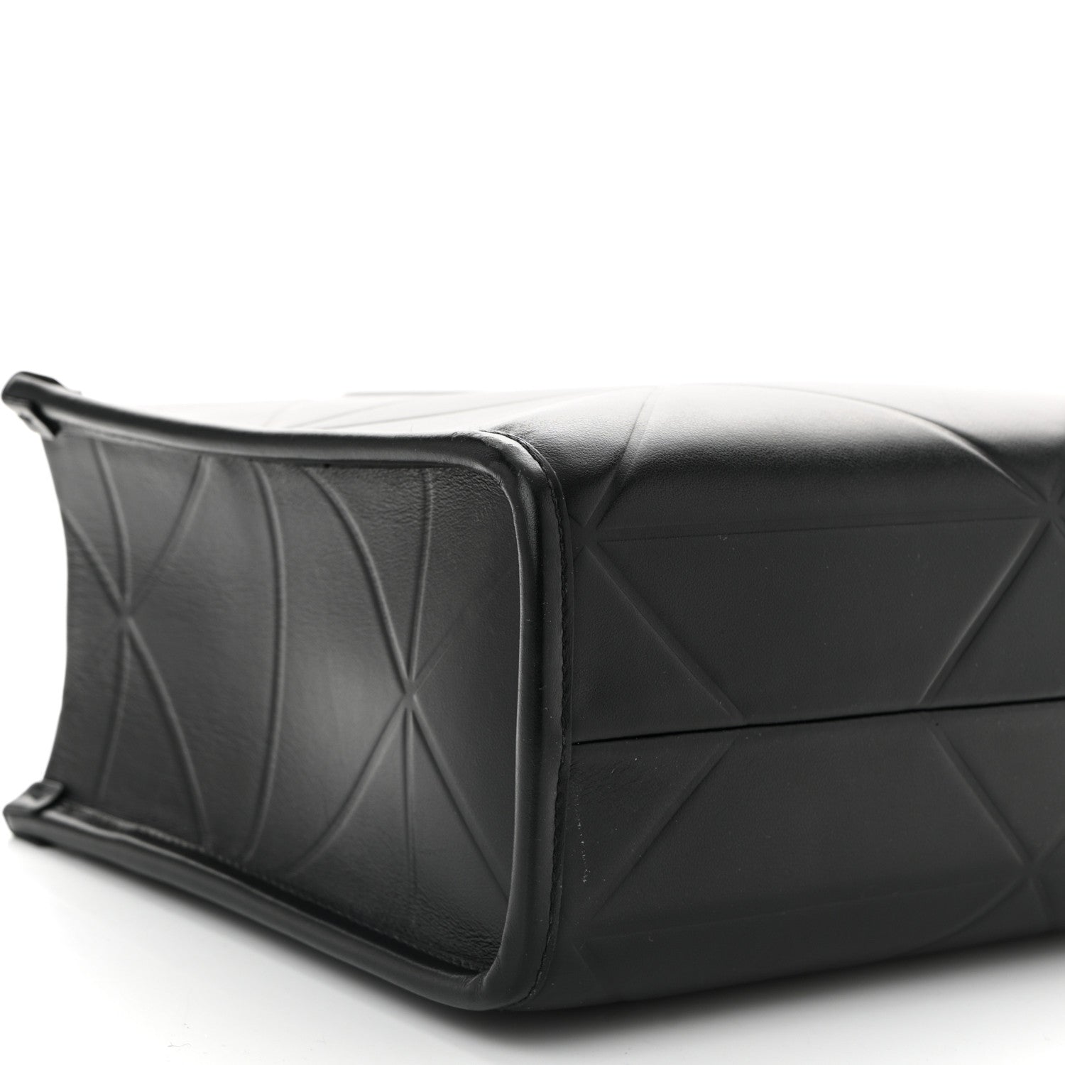 Prada Soft Calfskin Triangolo Symbole Embossed Mini Tote Black 8 of 10