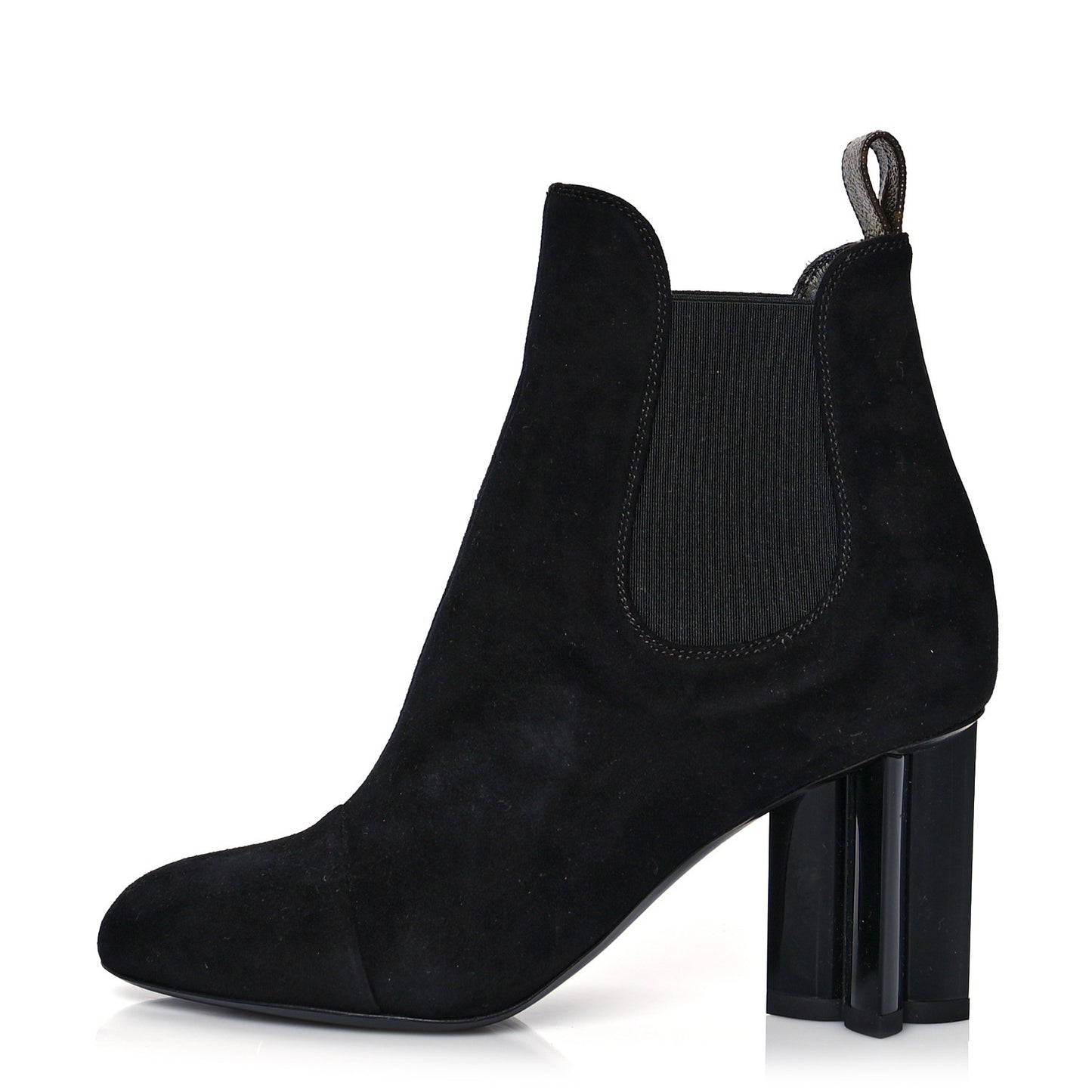 Suede Monogram Uniformes Cap Toe Chelsea 80mm Ankle Boots 34 Black