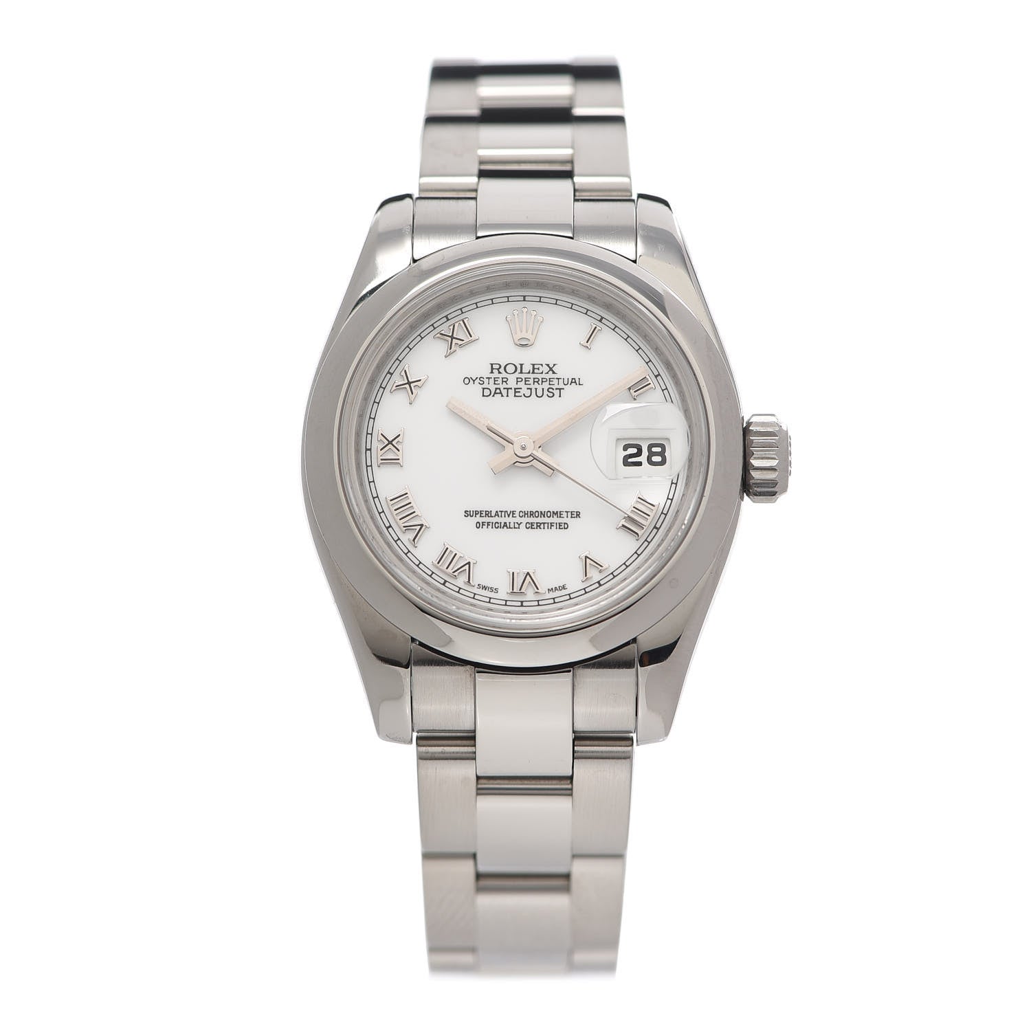 Rolex Stainless Steel 26mm Oyster Perpetual DateJust Watch White Roman 179160 1 of 5