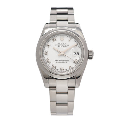 Rolex Stainless Steel 26mm Oyster Perpetual DateJust Watch White Roman 179160 1 of 5