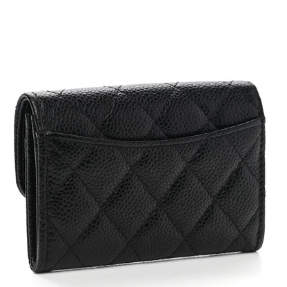 Chanel Caviar Quilted Flap Card Holder Wallet Black 3 of 9