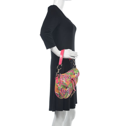Christian Dior Canvas Floral Saddle Bag Multicolor 2 of 13
