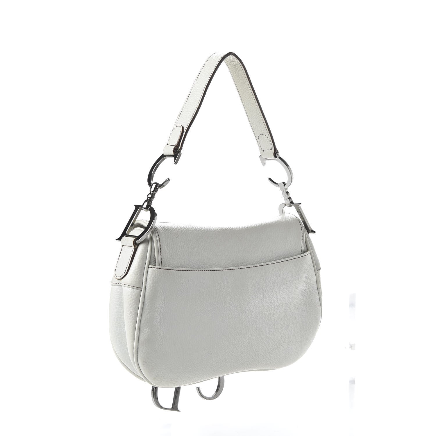 Christian Dior Calfskin Double Saddle Bag White 3 of 10
