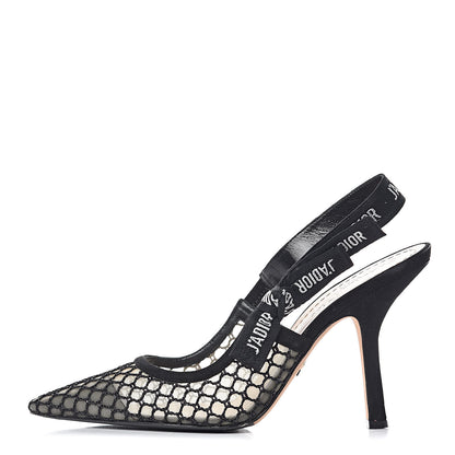 Christian Dior Resille Lambskin Ribbon J'Adior Slingback 100mm Pumps 39 Black 1 of 11
