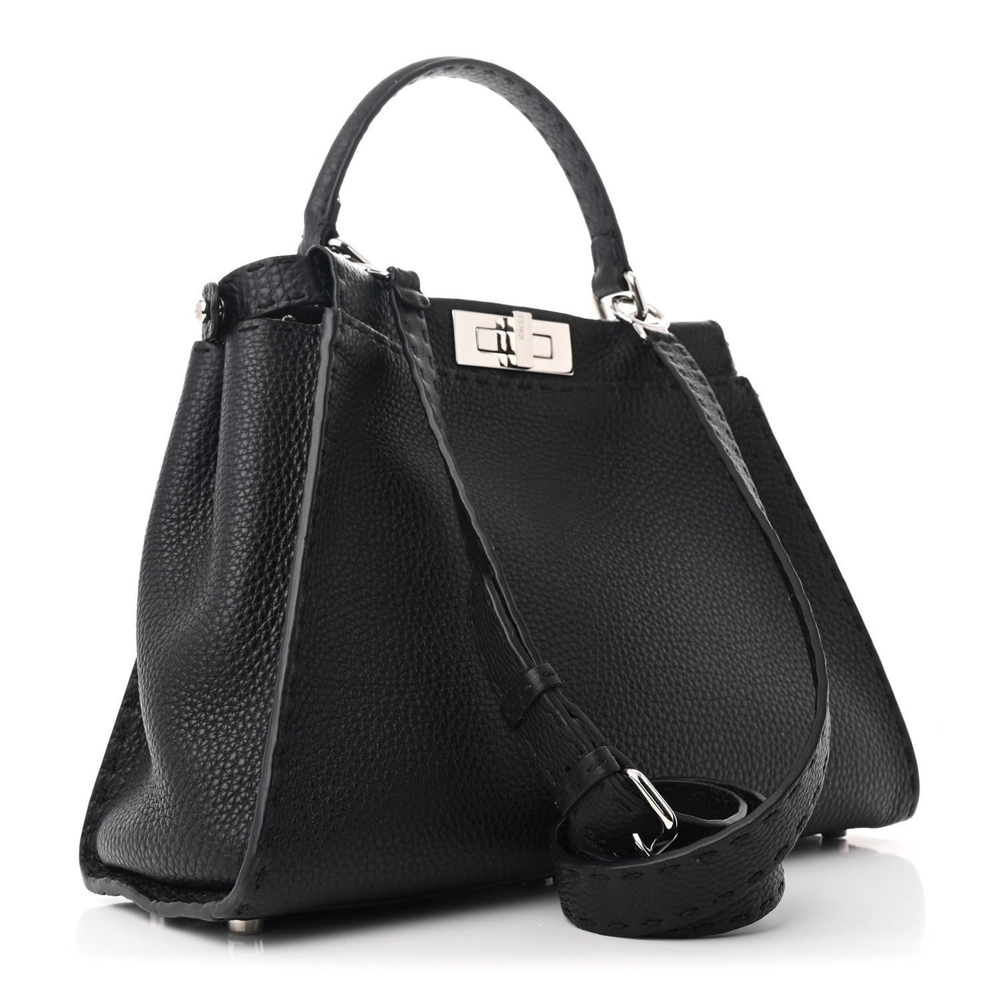 Cuoio Romano Selleria Bi-Color Medium Peekaboo Iconic Satchel Black Mou Black Mou