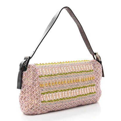 Fendi Beaded Baguette Pink Multicolor 3 of 12