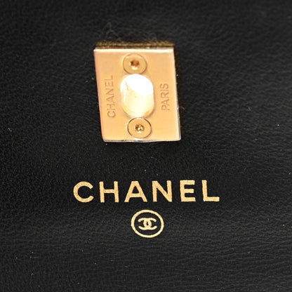 Chanel Lambskin Quilted Pearl Crush Clutch With Chain Black 6 of 9
