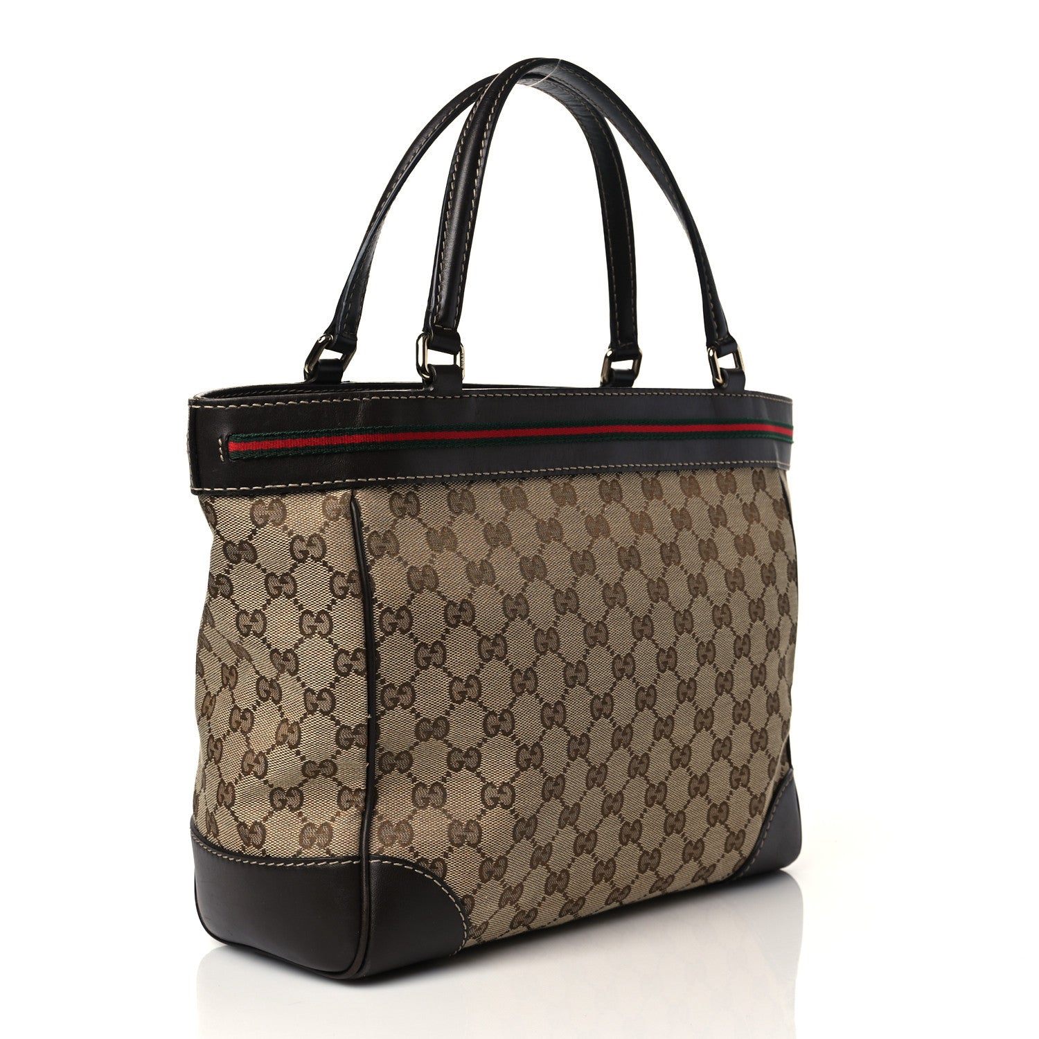 Gucci Monogram Web Medium Mayfair Tote Dark Brown 3 of 11