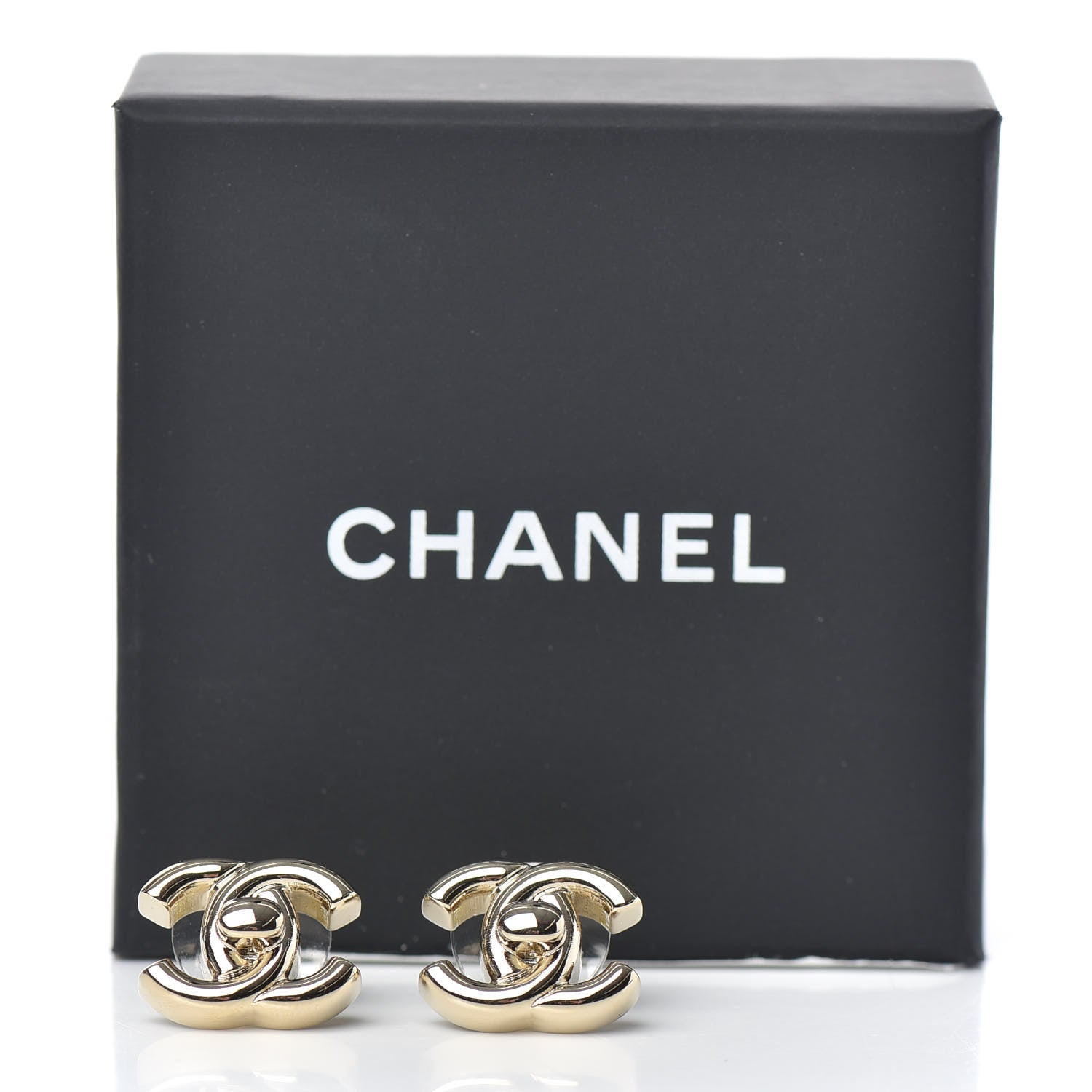 Chanel Metal CC Turnlock Earrings Gold 5 of 5