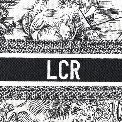 Christian Dior Canvas Embroidered Toile De Jouy Book Tote White Black 11 of 11