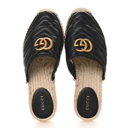 Gucci Nappa Matelasse GG Marmont Espadrille Slippers 36 Black 2 of 10