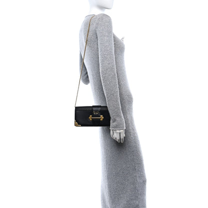 Prada City Calfskin Saffiano Cahier Pochette Black 2 of 14