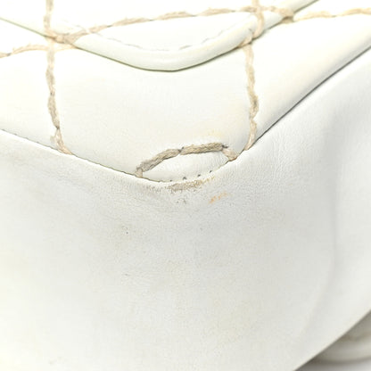 Chanel Calfskin Quilted Medium Wild Stitch Flap White 19 of 19