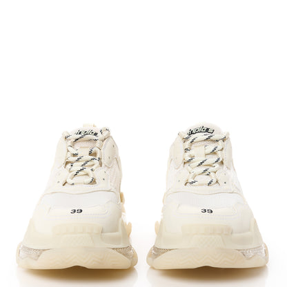 Balenciaga Fabric Mesh Clear Sole Womens Triple S Sneakers 39 White 2 of 8
