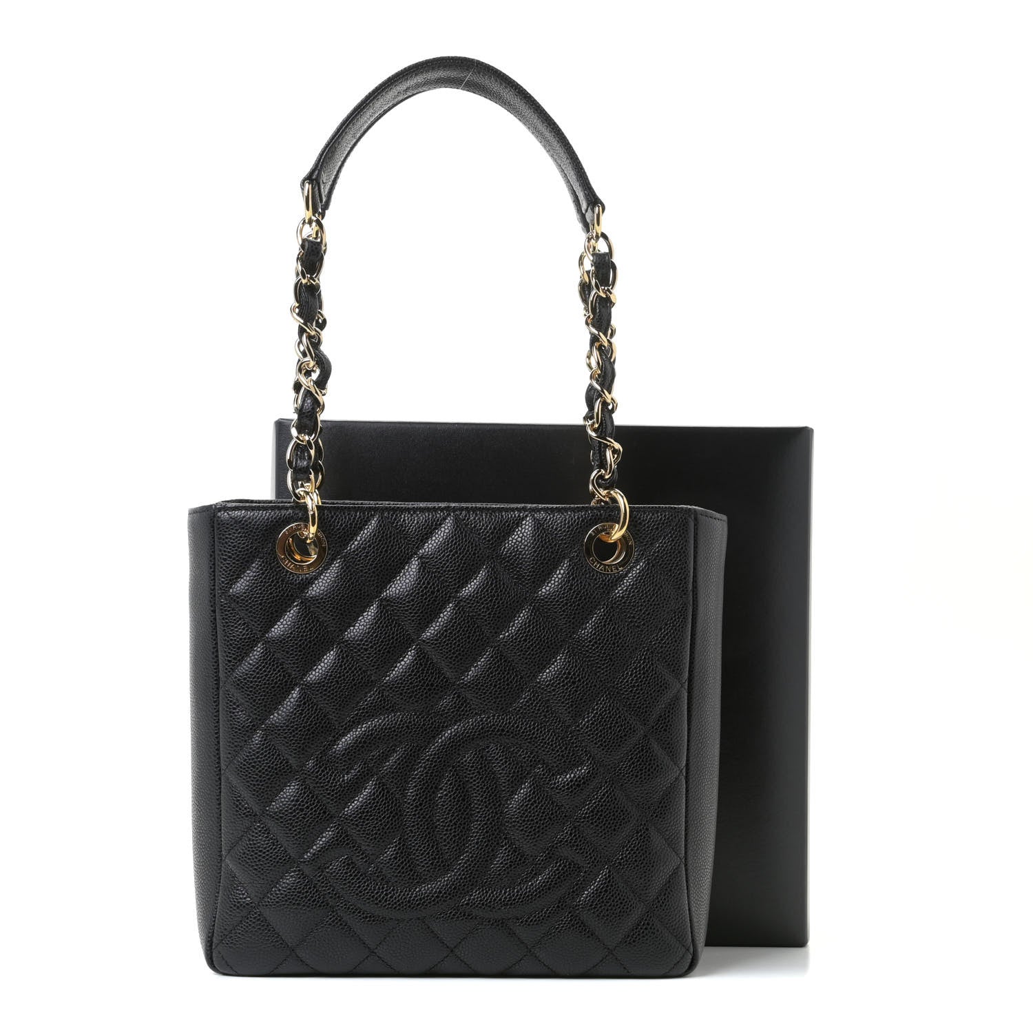 Chanel Caviar Quilted Petit Shopping Tote PST Black 10 of 11