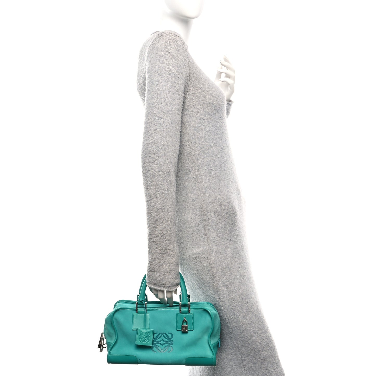 Suede Calfskin Amazona 28 Turquoise