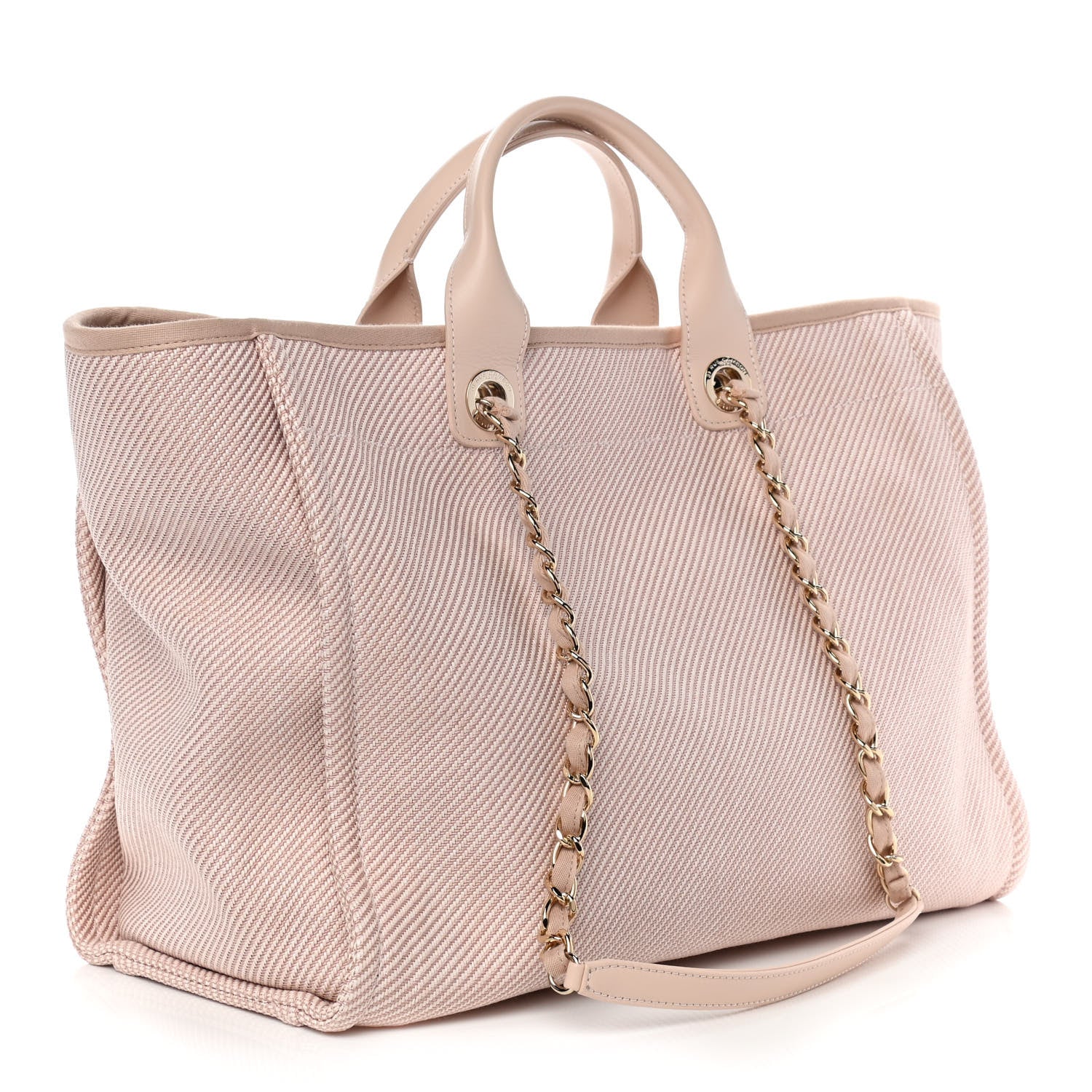 Chanel Mixed Fibers Calfskin Medium Deauville Tote Beige 3 of 13