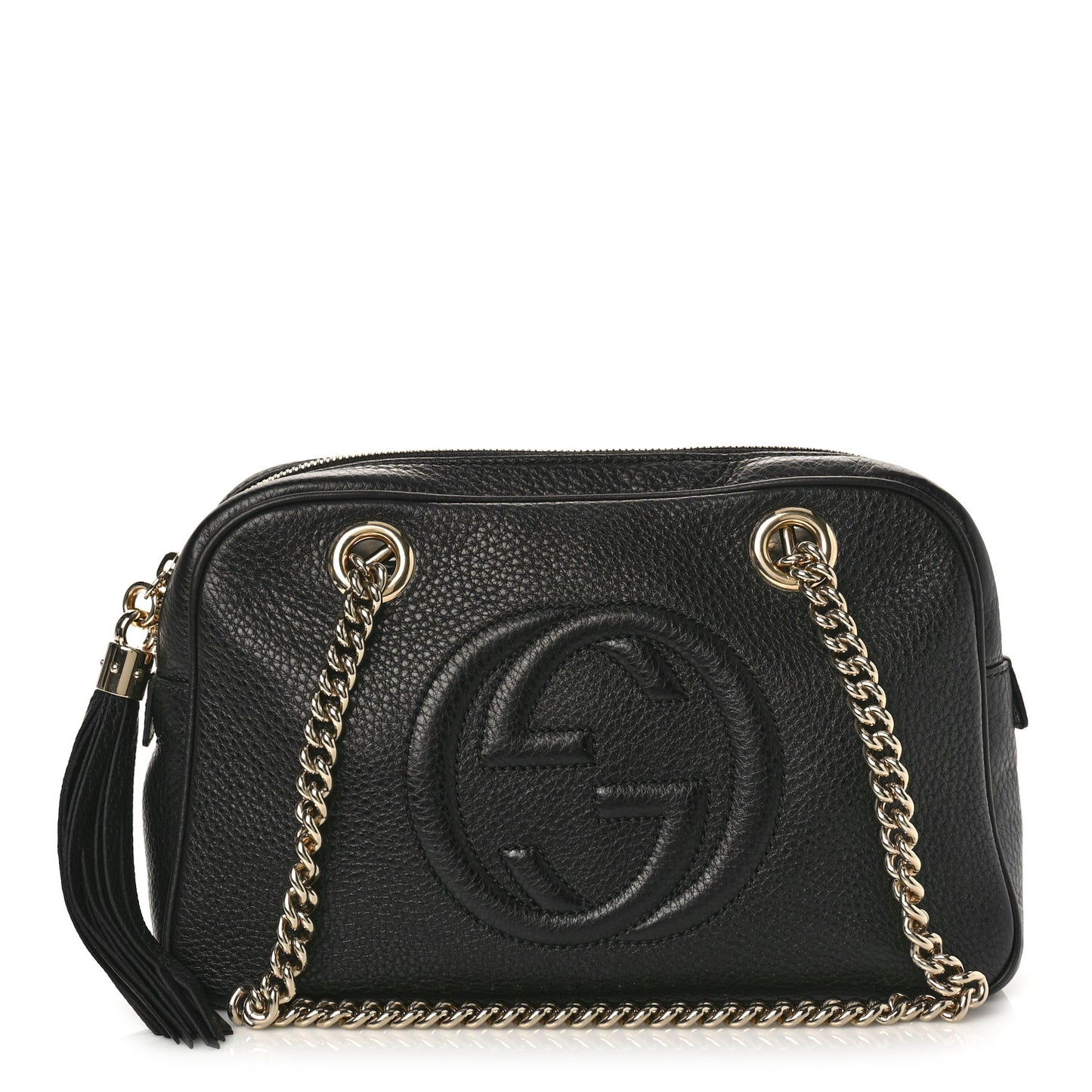 Pebbled Calfskin Small Soho Bowler Black