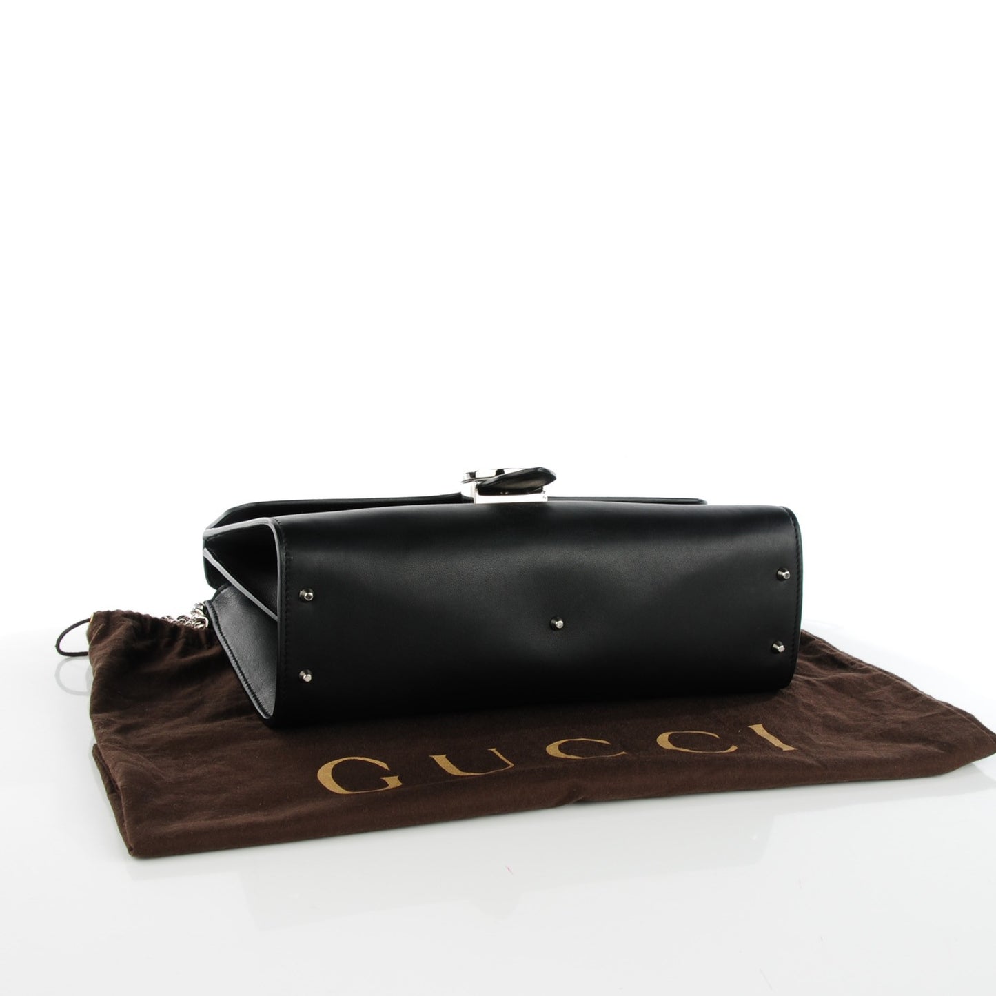 Moon Calfskin Medium Interlocking G Shoulder Bag Black