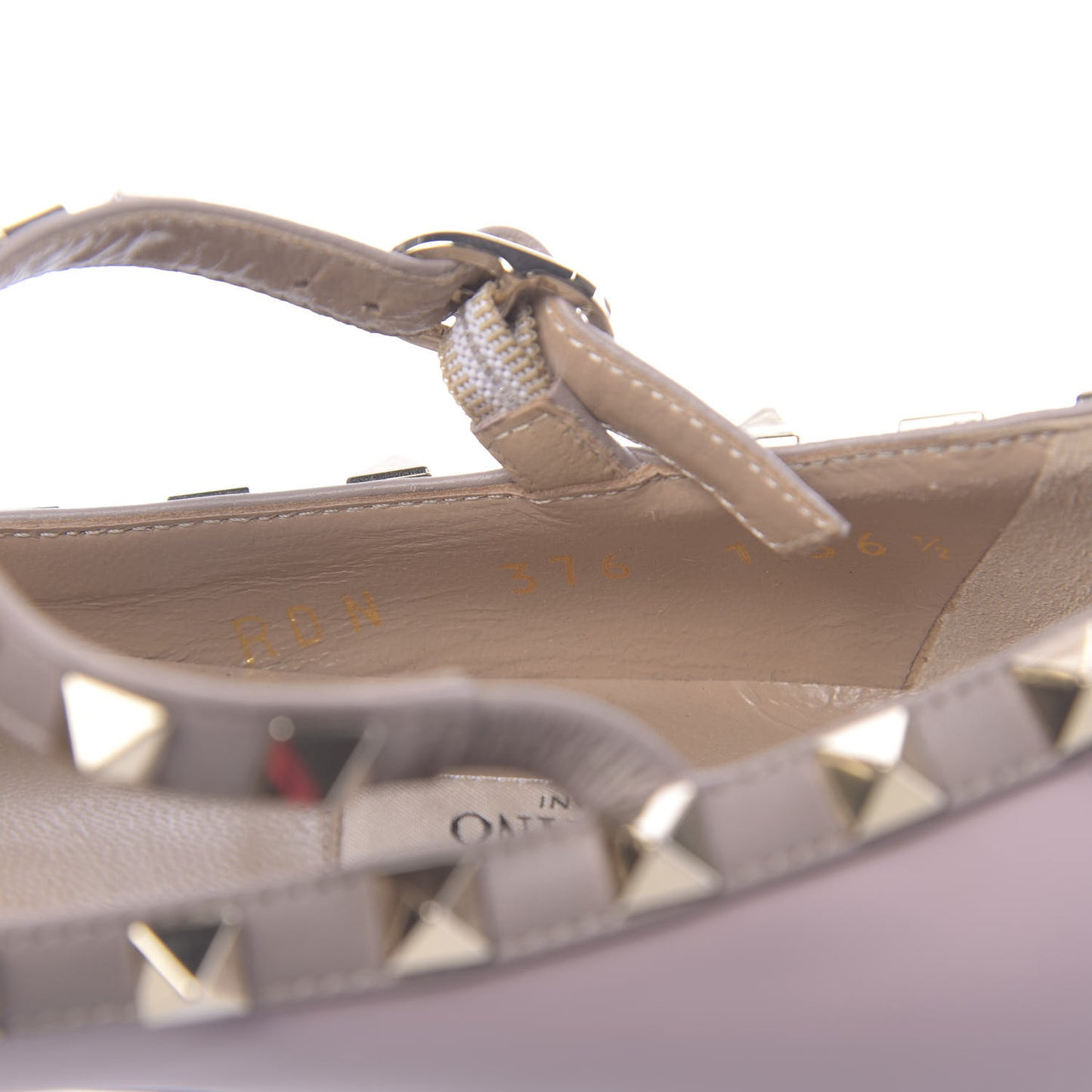 Nappa Rockstud Cage Ballerina Flats 36.5 Water Rose Poudre