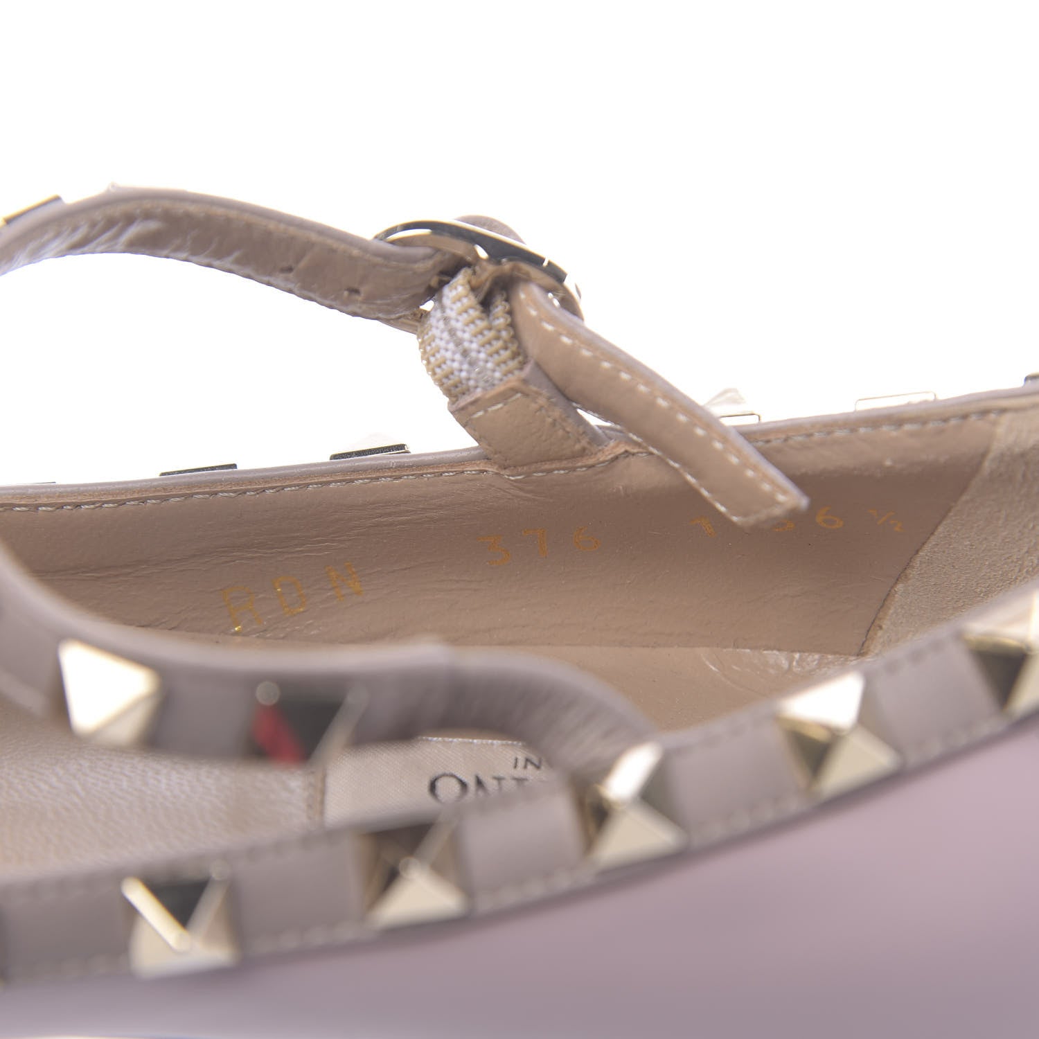 Valentino Garavani Nappa Rockstud Cage Ballerina Flats 36.5 Water Rose Poudre 7 of 10