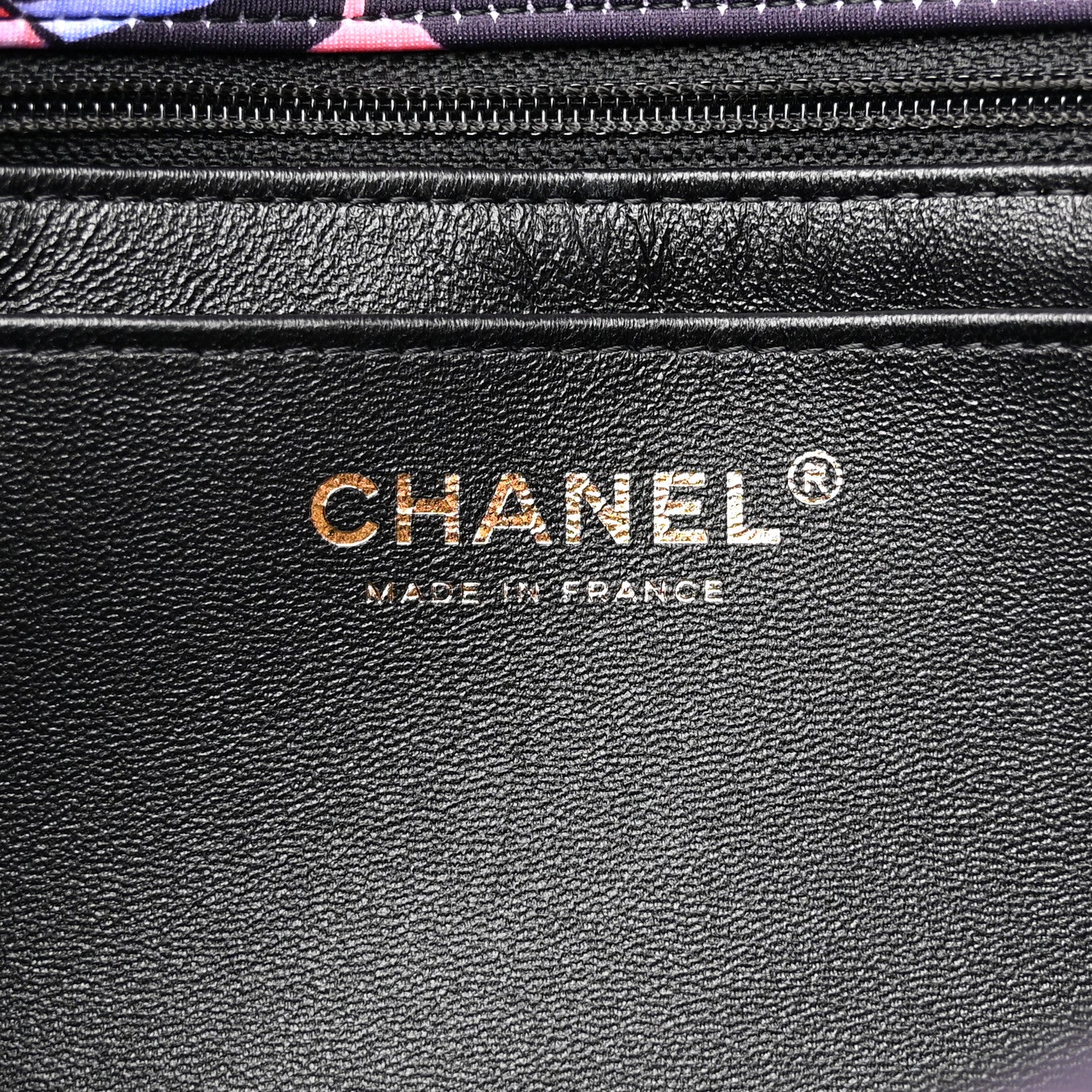 Chanel Printed Fabric Quilted Camellia Flap Black Multicolor 6 of 10