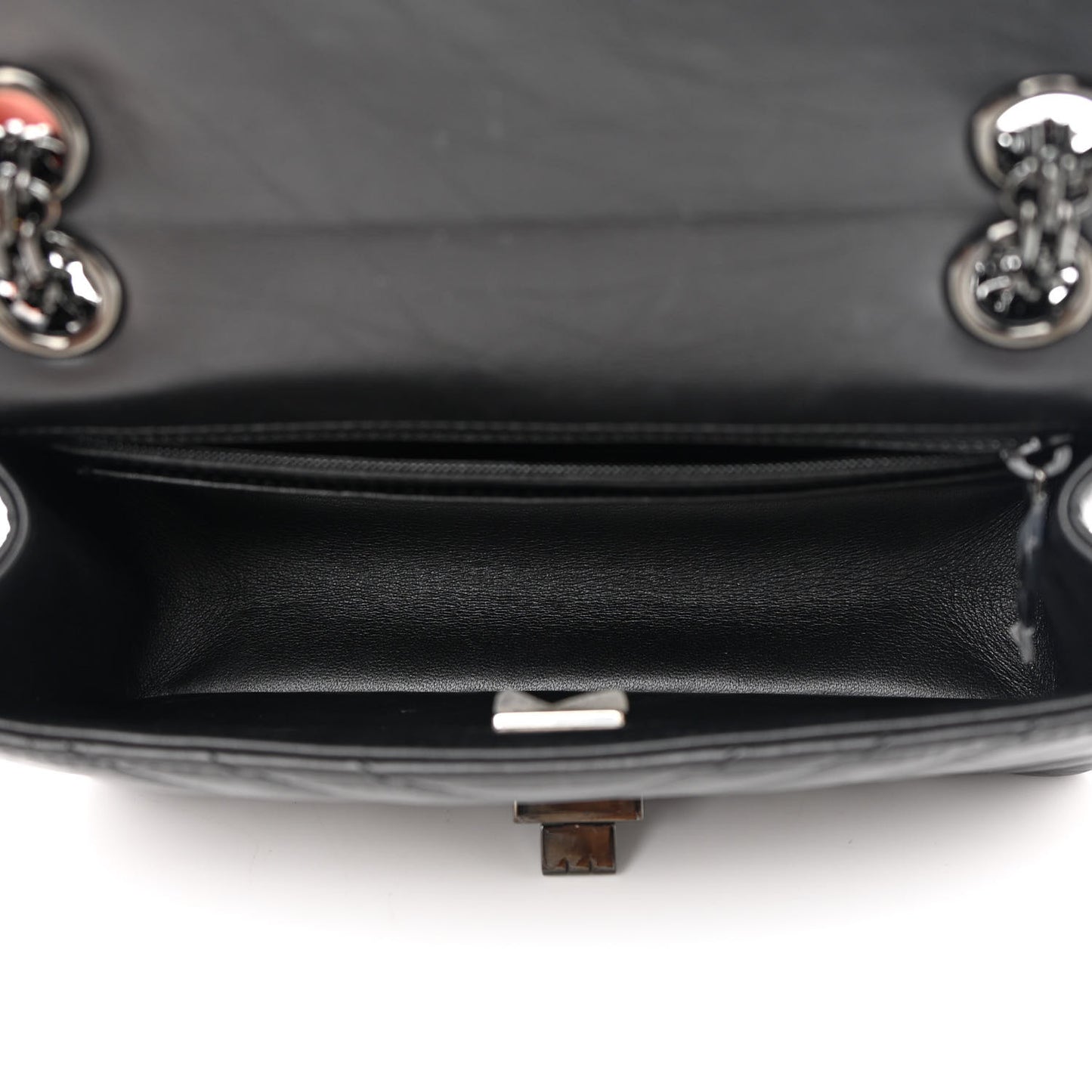 Aged Calfskin Chevron Quilted 2.55 Reissue Mini Flap So Black