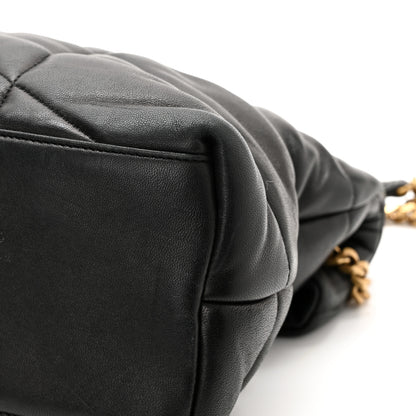 Saint Laurent Lambskin Quilted Medium Loulou Puffer Monogram Chain Satchel Black 14 of 16