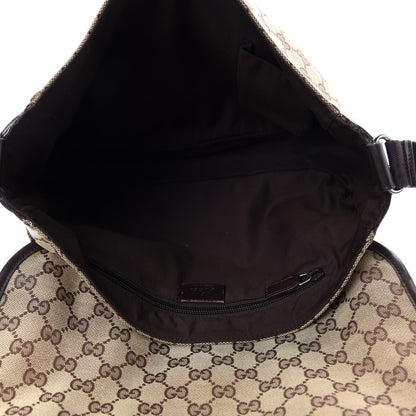 Gucci Monogram Medium Double Buckle Flap Messenger Bag Beige Dark Brown 5 of 12