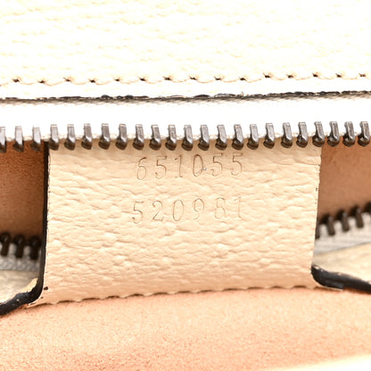 Gucci GG Supreme Monogram Textured Dollar Calfskin Web Small Ophidia Padlock Top Handle Bag Beige Ebony Mystic White 7 of 12