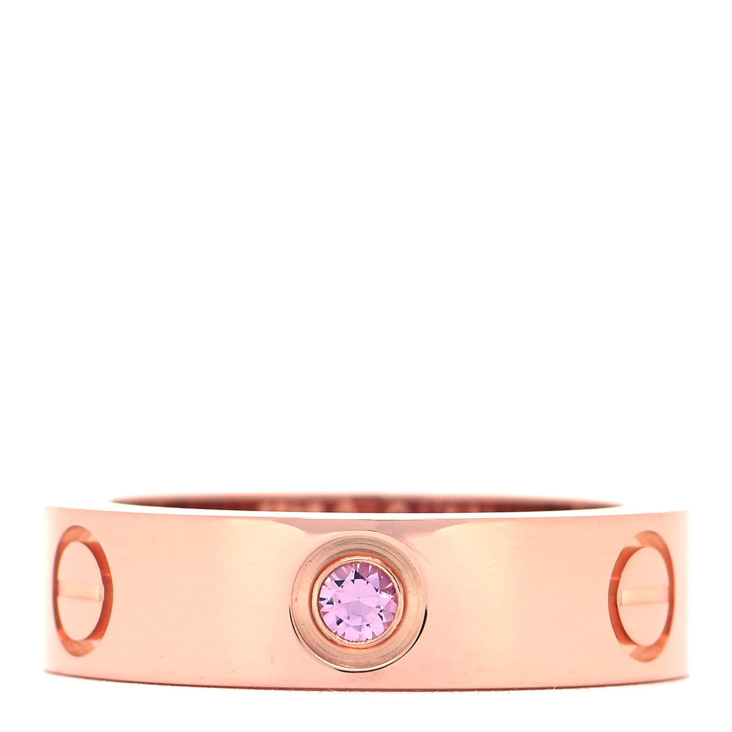 18K Pink Gold Pink Sapphire 5.5mm LOVE Ring 53 6.25