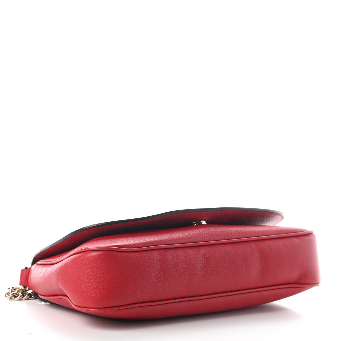 Pebbled Calfskin Medium Soho Flap Crossbody Red