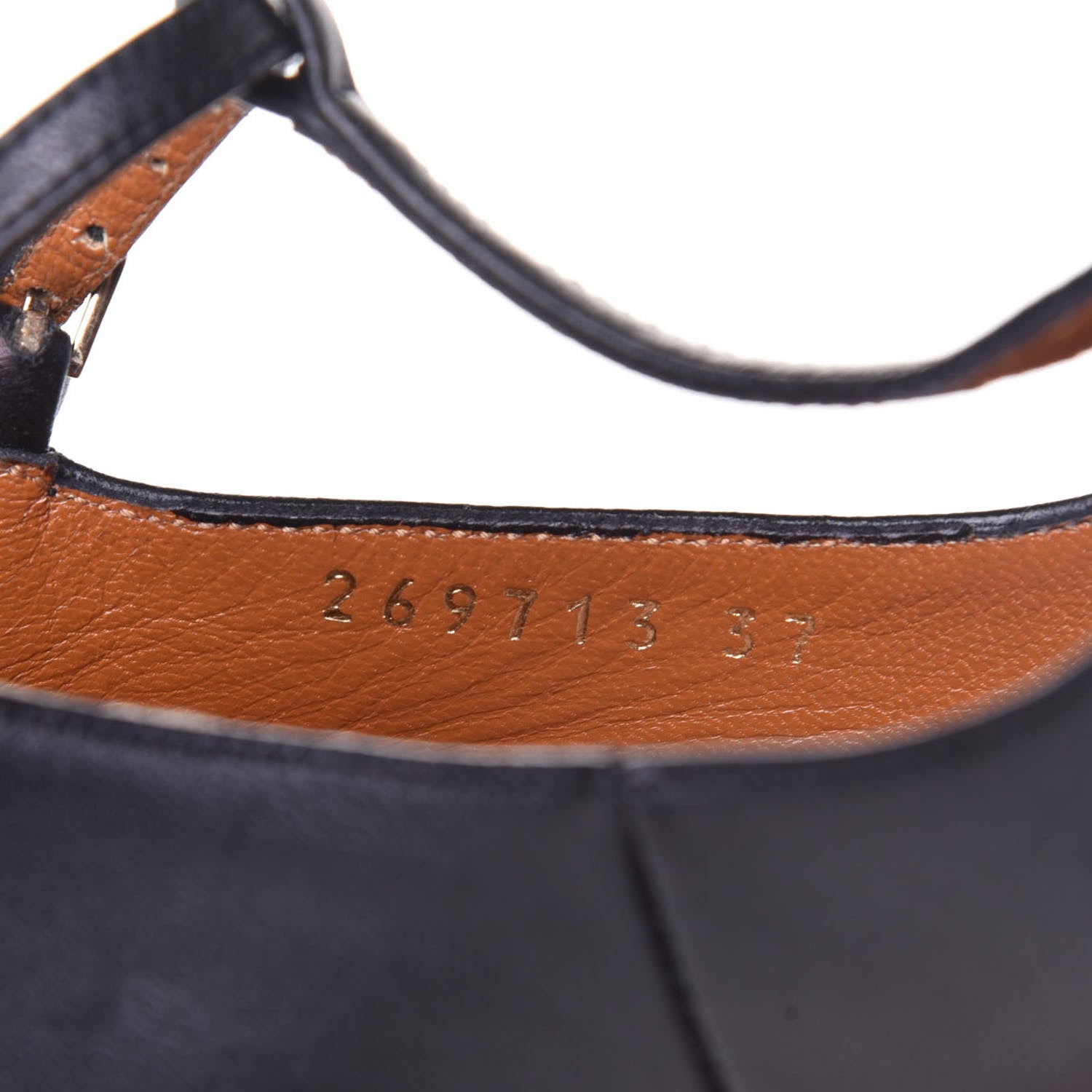 Gucci Calfskin T Strap Peep Toe Platform High Heel Pumps 37 Black 20 of 21